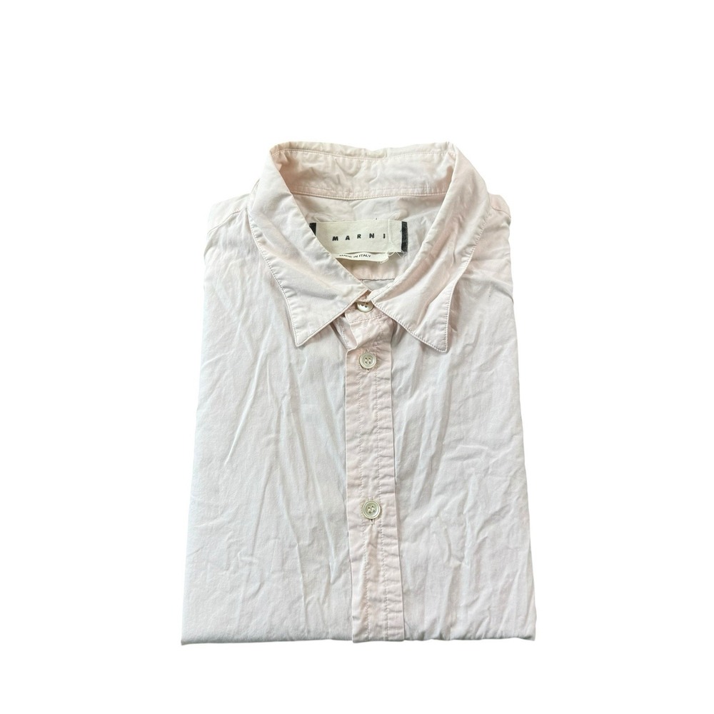 Marni Light Pink Cotton Men's Short Sleeve Button Front Size 52